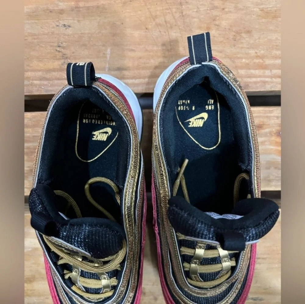 NWOT Nike Air Max 97 Red and Gold Sequins - Picture 8 of 8